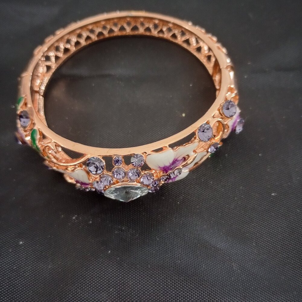 New Rosegold with shades of lilac & purple bangle bracelet